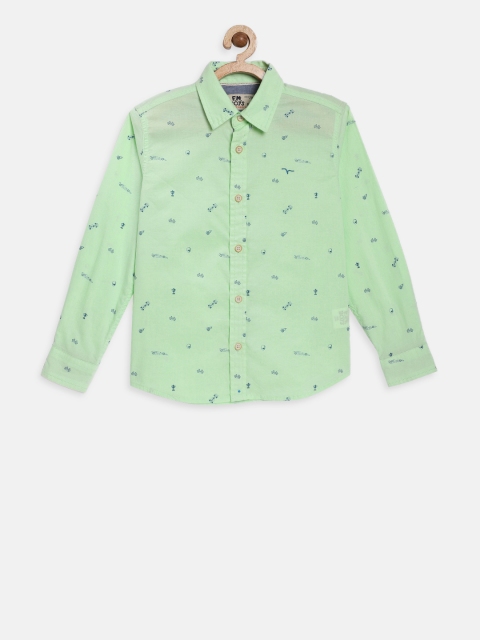 

Flying Machine Boys Green Regular Fit Printed Casual Shirt