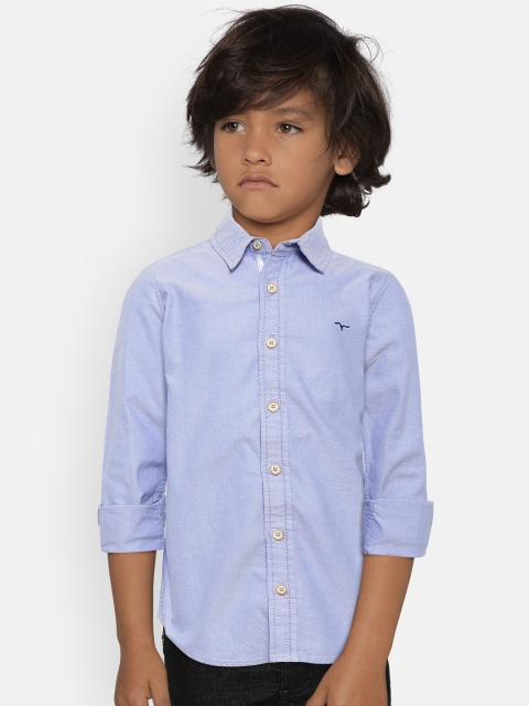 

Flying Machine Boys Blue Regular Fit Solid Casual Shirt