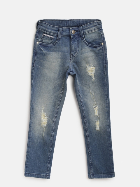

Flying Machine Boys Blue Skinny Fit Mid-Rise Mildly Distressed Stretchable Jeans