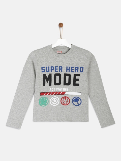 

YK Marvel Boys Grey Avengers Printed Round Neck T-shirt