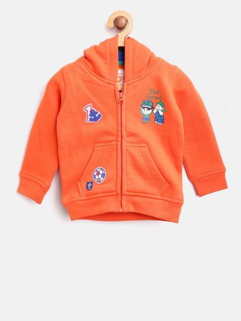 

612 league Boys Orange Applique Detail Hooded Sweatshirt