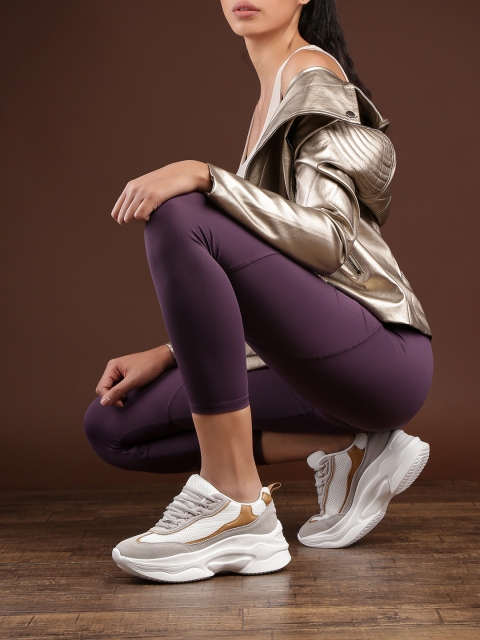 

The Roadster Lifestyle Co Women White & Grey Sneakers