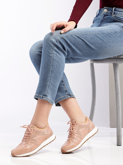 

Mast & Harbour Women Brown & Nude Pink Sneakers