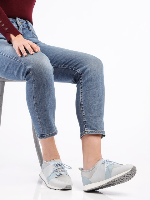 

Mast & Harbour Women Grey & Blue Colourblocked Sneakers