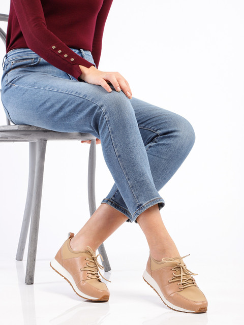 

Mast & Harbour Women Brown & Nude Pink Sneakers