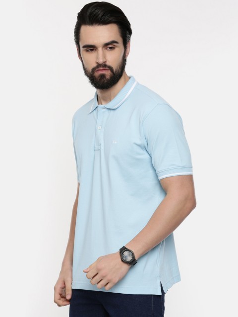 

ColorPlus Men Blue Tailored Fit Solid Polo Collar T-shirt