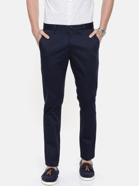 

ColorPlus Men Navy Blue Nuvo Skinny Tapered Fit Solid Regular Trousers