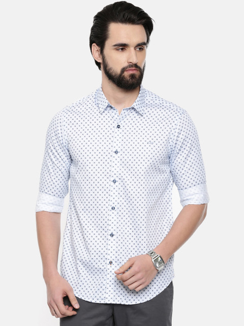

ColorPlus Men Blue & Black Slim Fit Printed Casual Shirt
