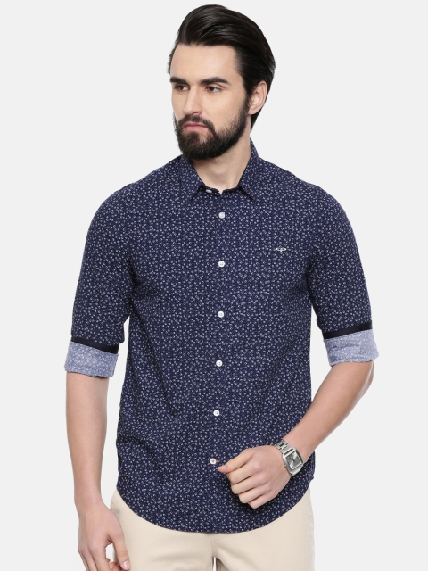 

ColorPlus Men Blue & White Slim Fit Printed Casual Shirt