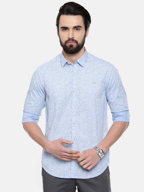 

ColorPlus Men Blue & White Slim Fit Solid Casual Shirt