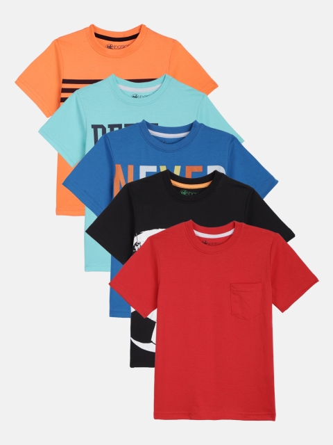 

YK Basics Boys Pack Of 5 Round Neck T-shirts, Red