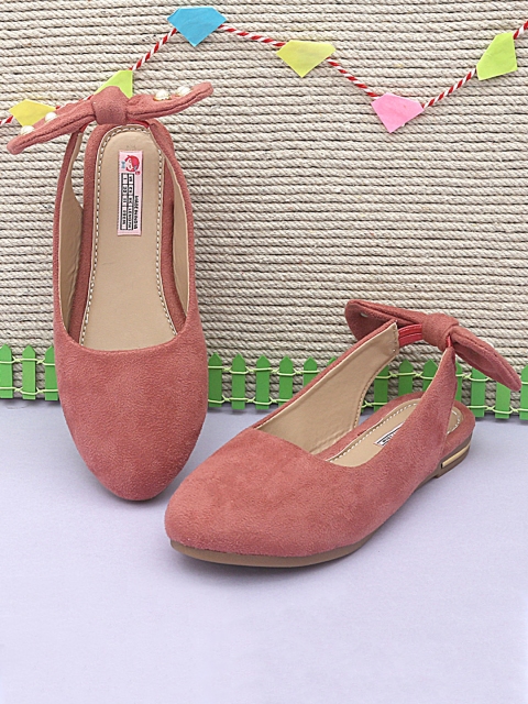 

DChica Girls Pink Solid Velvet Ballerinas