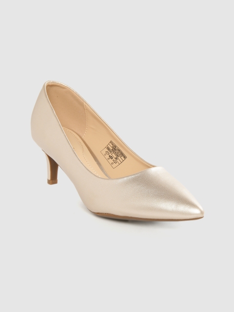 

Allen Solly Women Gold-Toned Solid Pumps