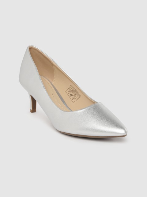 

Allen Solly Women Silver-Toned Solid Pumps