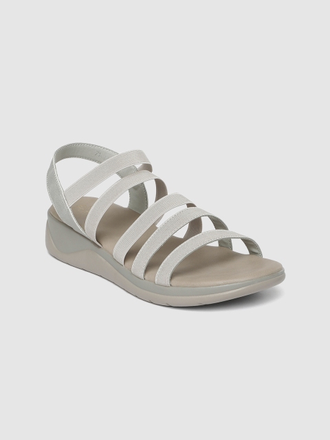 

Tresmode Women Grey Solid Open Toe Flats