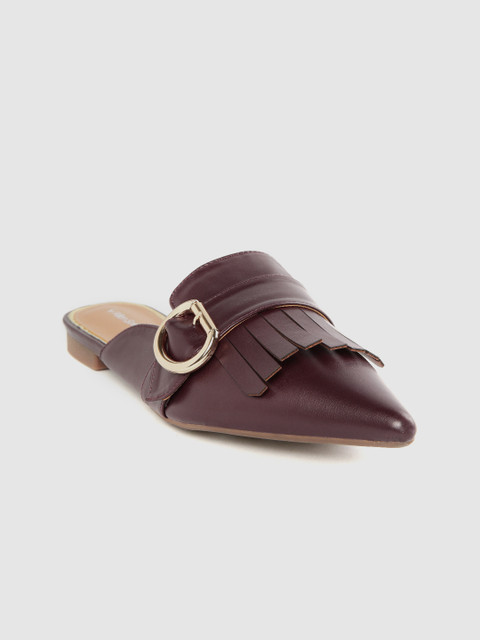 

Allen Solly Women Burgundy Solid Mules