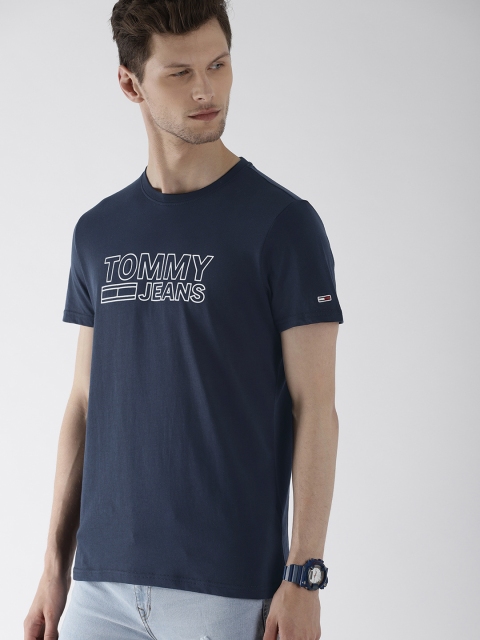 

Tommy Hilfiger Men Navy Blue Printed Round Neck T-shirt