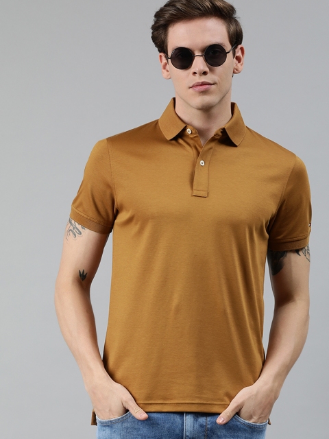 

Tommy Hilfiger Men Brown Im Mercerized Solid Polo Collar T-shirt