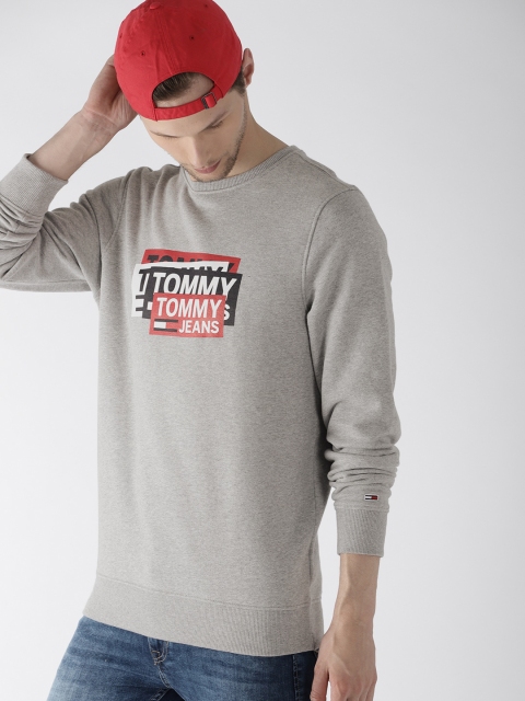 

Tommy Hilfiger Men Grey Melange Solid Round Neck Sweatshirt