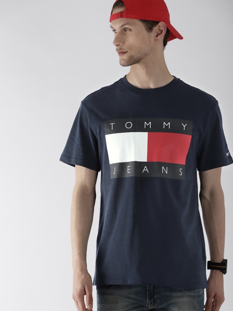 

Tommy Hilfiger Men Blue Printed Round Neck T-shirt