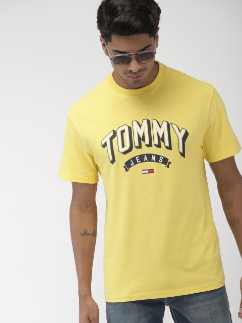 

Tommy Hilfiger Men Yellow Printed Round Neck T-shirt