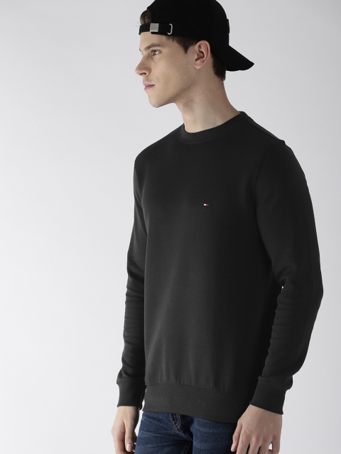 

Tommy Hilfiger Men Black Solid Sweatshirt