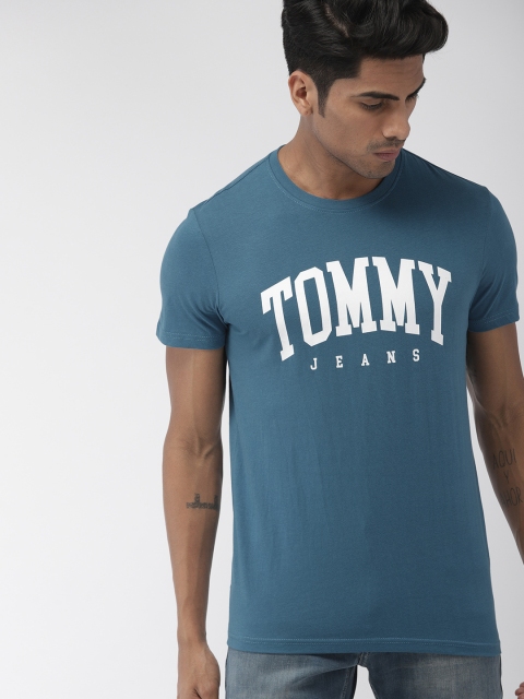 

Tommy Hilfiger Men Blue & White Printed Round Neck T-shirt