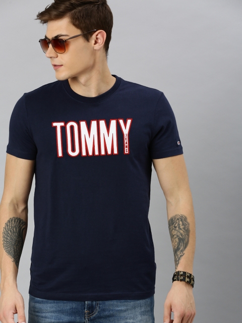 

Tommy Hilfiger Men Blue Printed Round Neck T-shirt