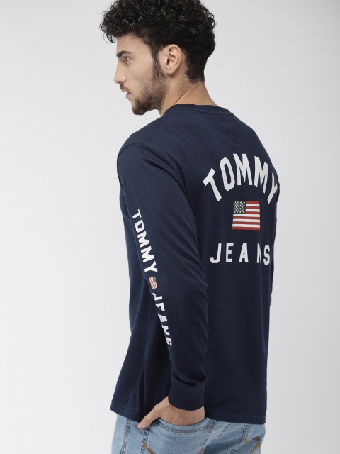 

Tommy Hilfiger Men Navy Blue Printed Round Neck T-shirt