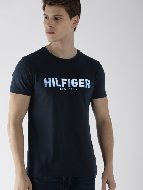 

Tommy Hilfiger Navy Blue Printed Round Neck T-Shirt