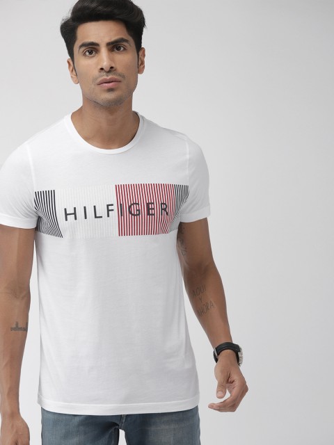 

Tommy Hilfiger Men White & Red Printed Round Neck T-shirt