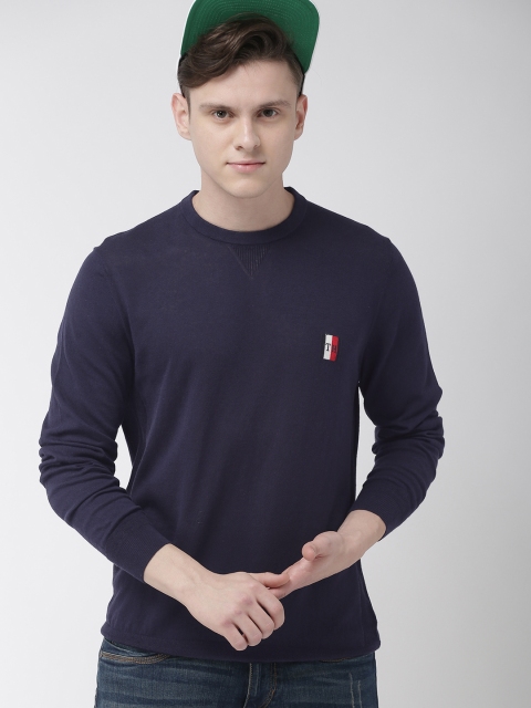 

Tommy Hilfiger Men Navy Blue Solid Sweater