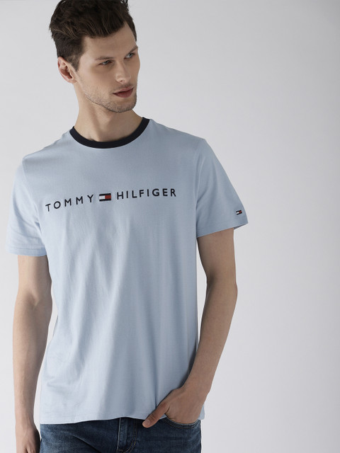 

Tommy Hilfiger Men Blue Self Design Round Neck T-shirt