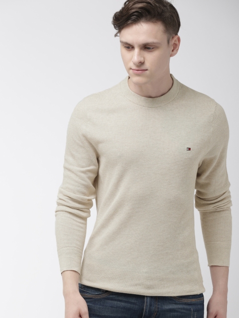 

Tommy Hilfiger Men Beige Solid Sweater