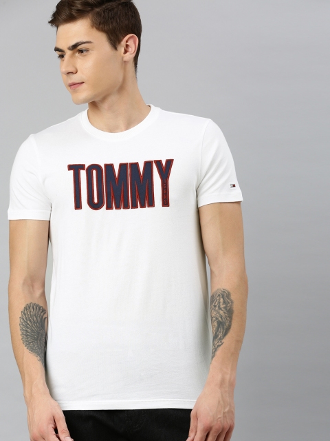 

Tommy Hilfiger Men White Printed Round Neck T-shirt