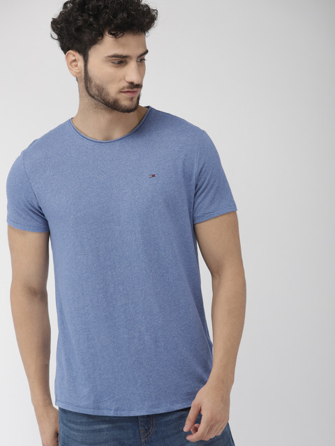 

Tommy Hilfiger Men Blue Solid Slim Fit Round Neck T-shirt