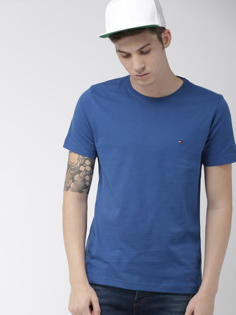 

Tommy Hilfiger Men Blue Solid Round Neck T-shirt