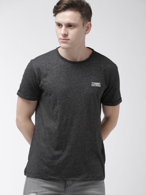 

Tommy Hilfiger Men Charcoal Grey Solid Round Neck T-shirt