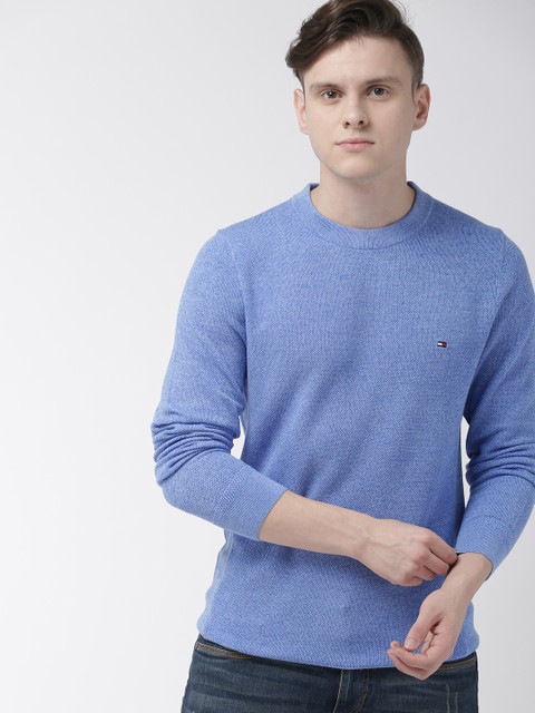 

Tommy Hilfiger Men Blue Self Design Sweater