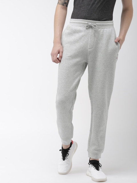

Tommy Hilfiger Men Grey Melange Solid Joggers