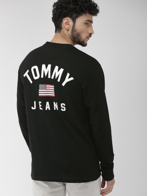 

Tommy Hilfiger Men Black Printed Round Neck T-shirt