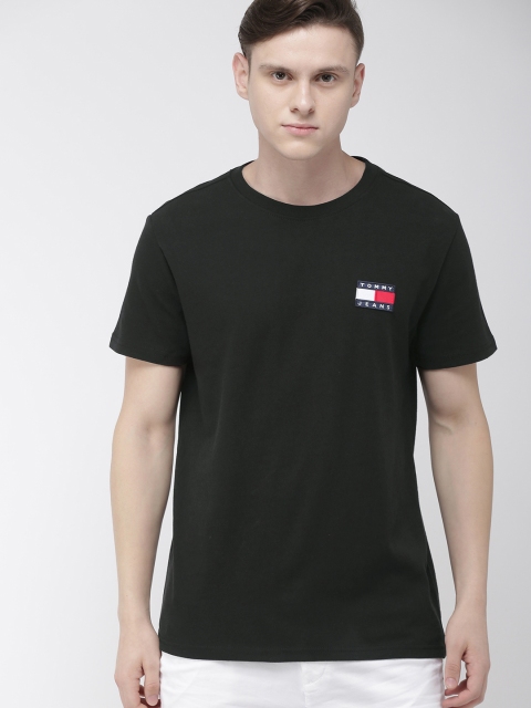 

Tommy Hilfiger Men Black Solid Round Neck T-shirt