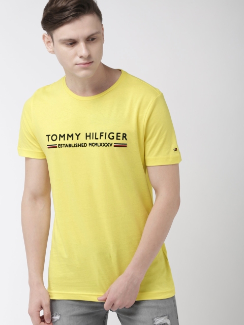 

Tommy Hilfiger Men Yellow Printed Round Neck T-shirt