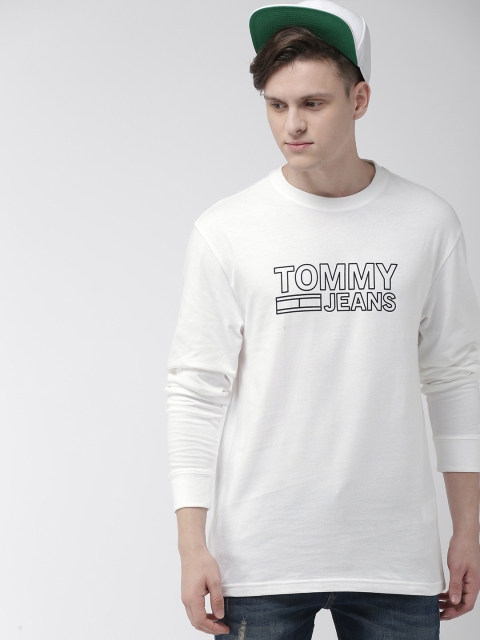 

Tommy Hilfiger Men White Printed Round Neck T-shirt