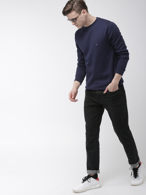

Tommy Hilfiger Men Navy Blue Solid Sweatshirt