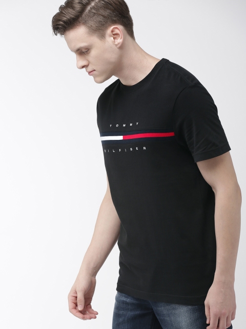 

Tommy Hilfiger Men Black Solid Round Neck T-shirt