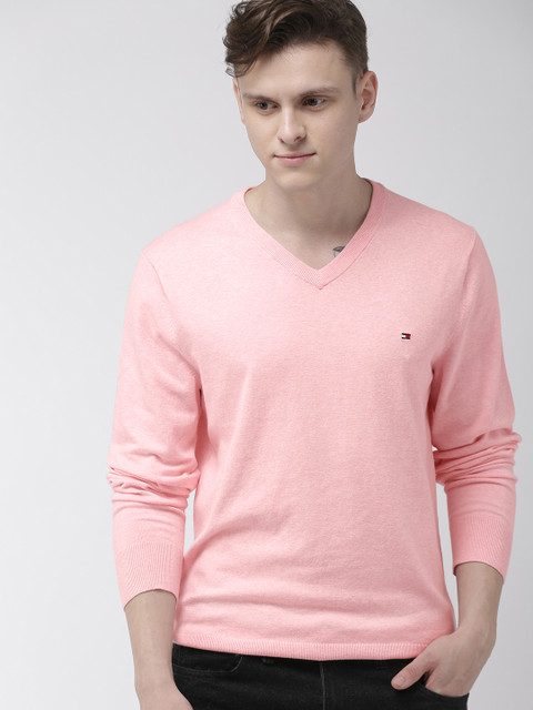 

Tommy Hilfiger Men Pink Solid Sweater