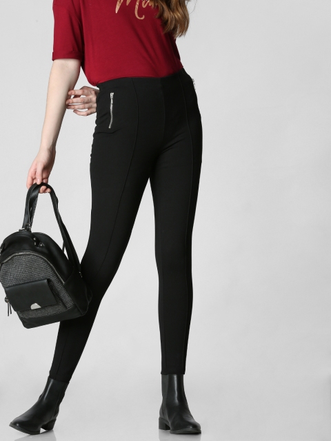 

Vero Moda Women Black Solid Slim Fit High-Rise Treggings
