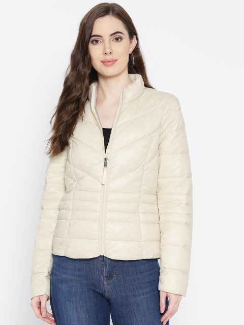 

Vero Moda Women Off-White Solid Lightweight Padded Jacket