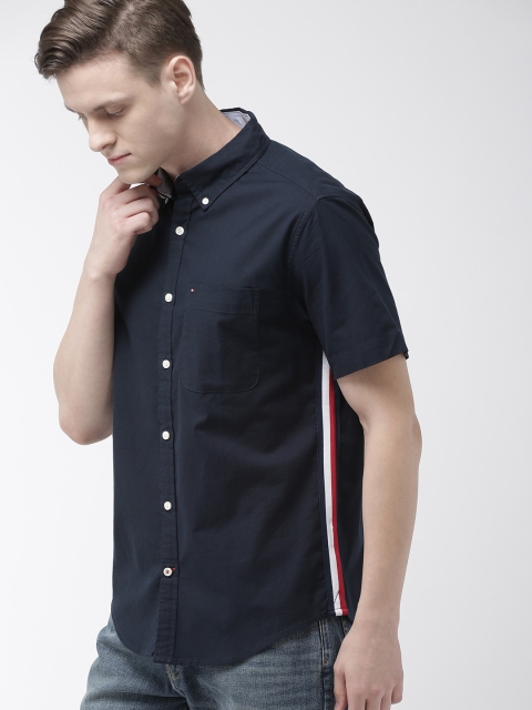

Tommy Hilfiger Men Navy Blue Slim Fit Solid Casual Shirt